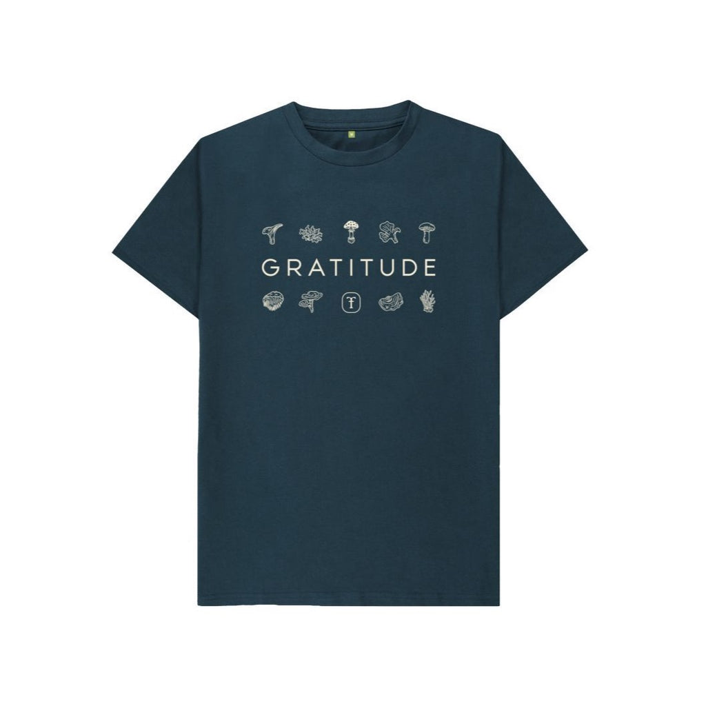 Denim Blue Kids Gratitude T-Shirt